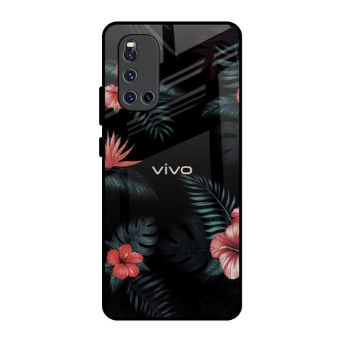 Tropical Art Flower Vivo V19 Glass Back Cover Online