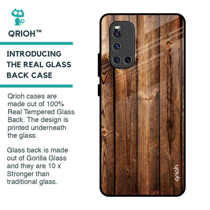 Timber Printed Glass Case for Vivo V19