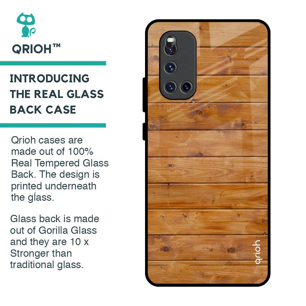 Timberwood Glass Case for Vivo V19
