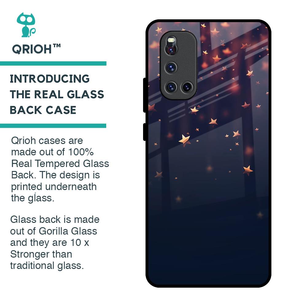 Falling Stars Glass Case For Vivo V19