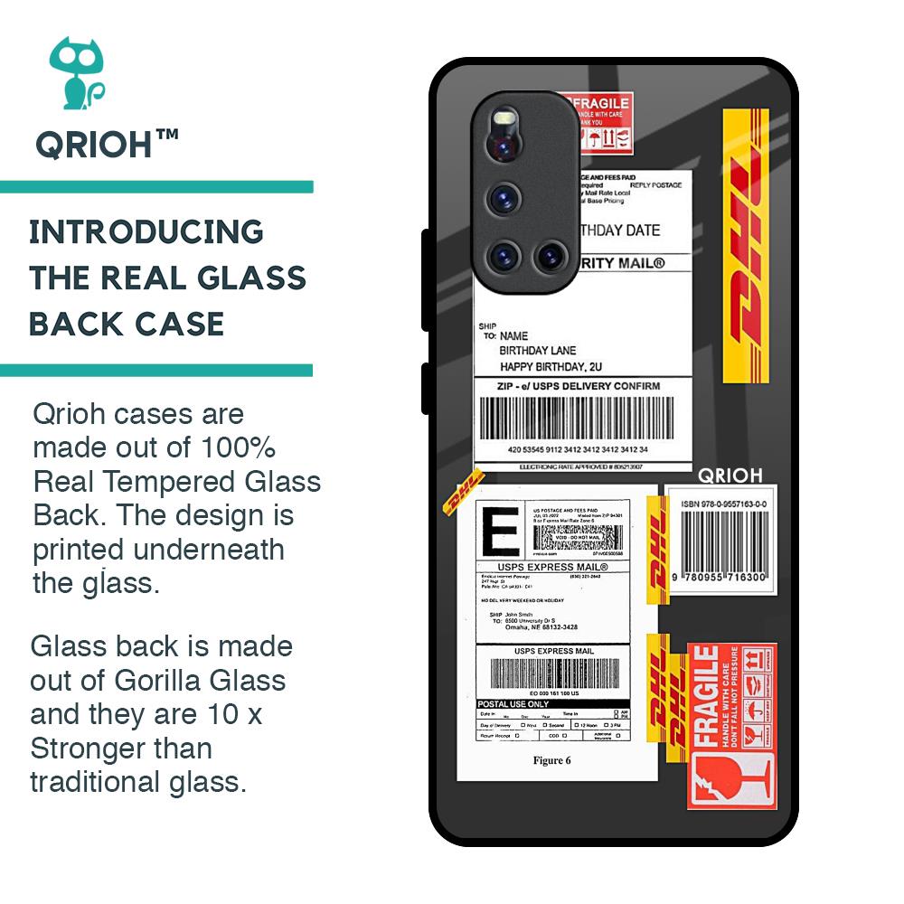 Cool Barcode Label Glass Case For Vivo V19