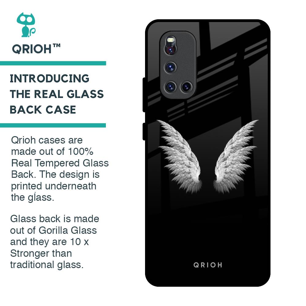 White Angel Wings Glass Case for Vivo V19