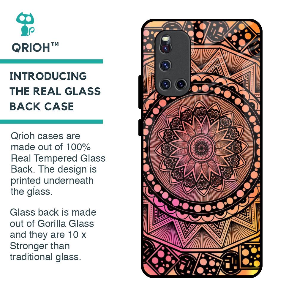 Floral Mandala Glass Case for Vivo V19