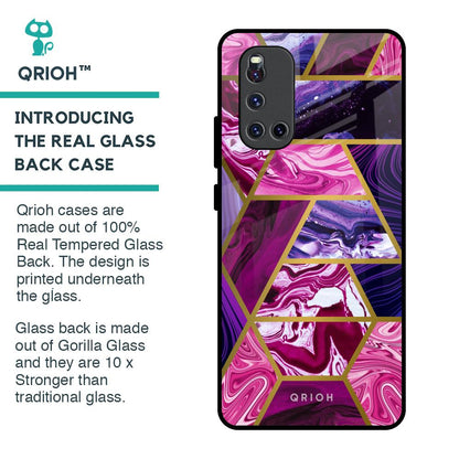 Electroplated Geometric Marble Glass Case for Vivo V19