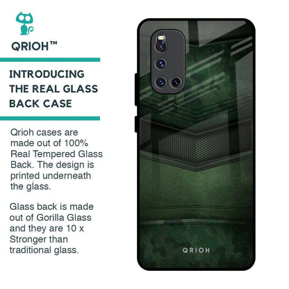 Green Leather Glass Case for Vivo V19