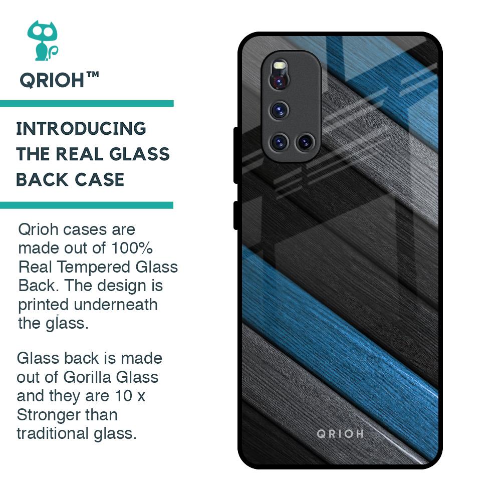 Multicolor Wooden Effect Glass Case for Vivo V19