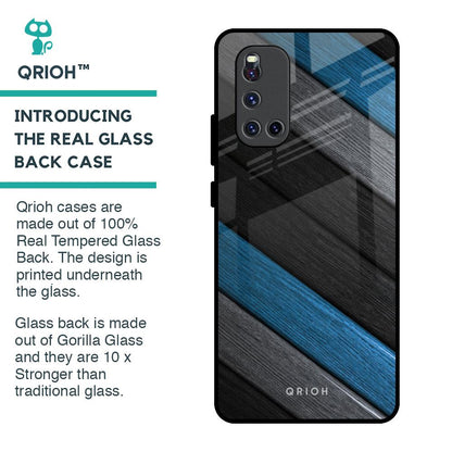 Multicolor Wooden Effect Glass Case for Vivo V19