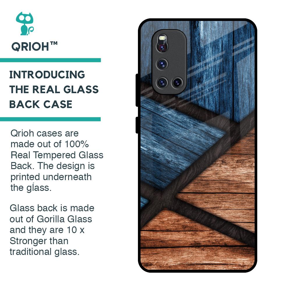 Wooden Tiles Glass Case for Vivo V19