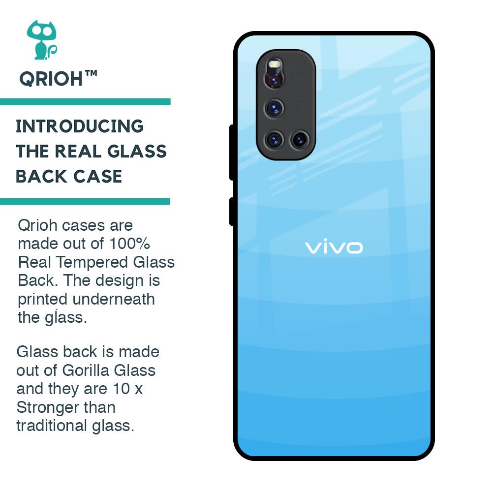 Wavy Blue Pattern Glass Case for Vivo V19