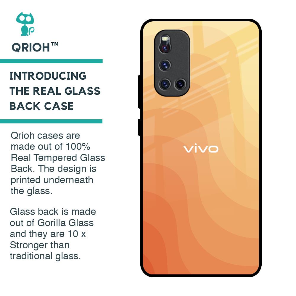 Orange Curve Pattern Glass Case for Vivo V19