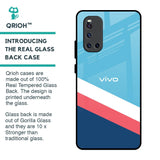 Pink & White Stripes Glass Case For Vivo V19