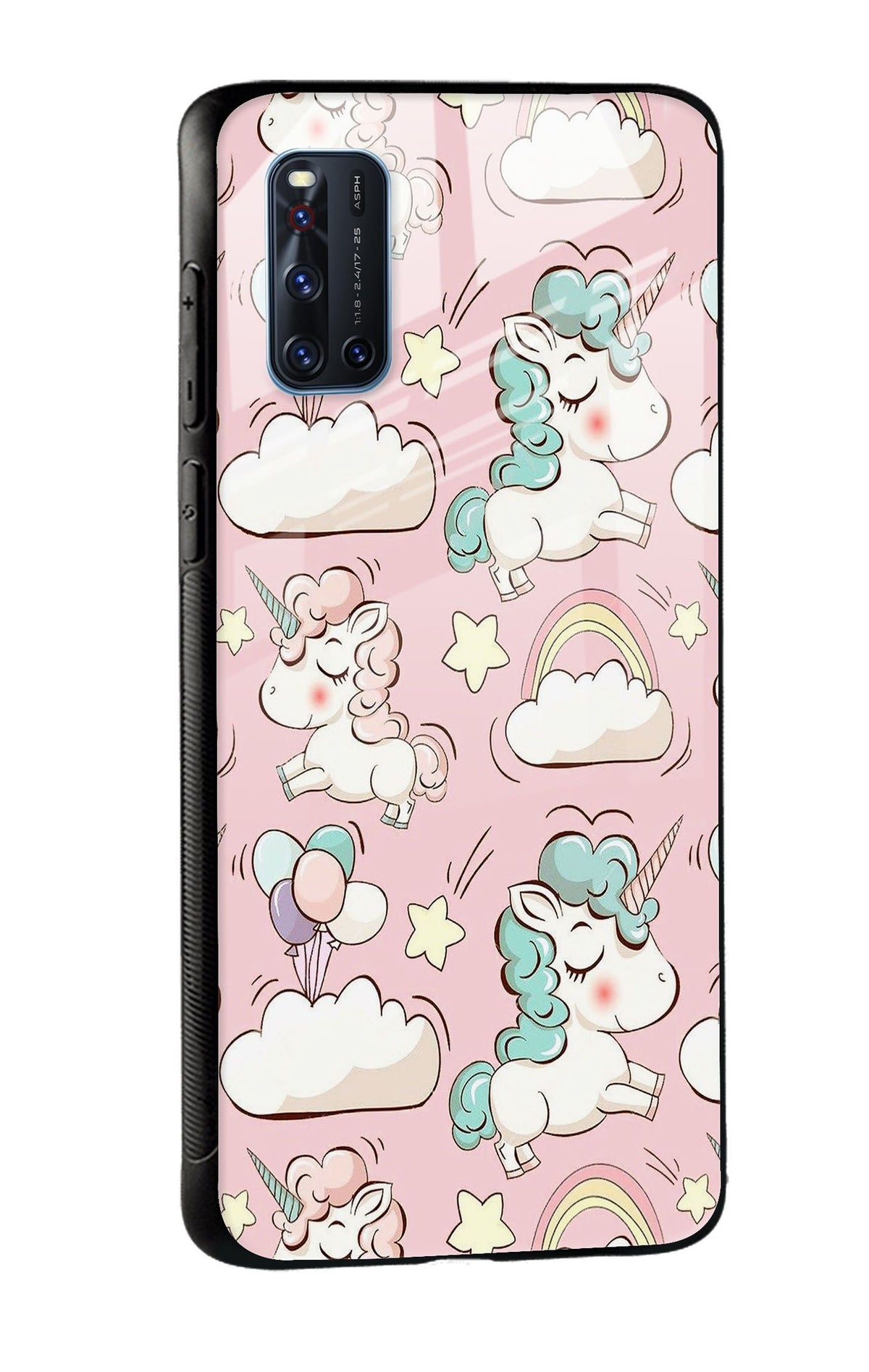 Balloon Unicorn Glass case for Vivo V20