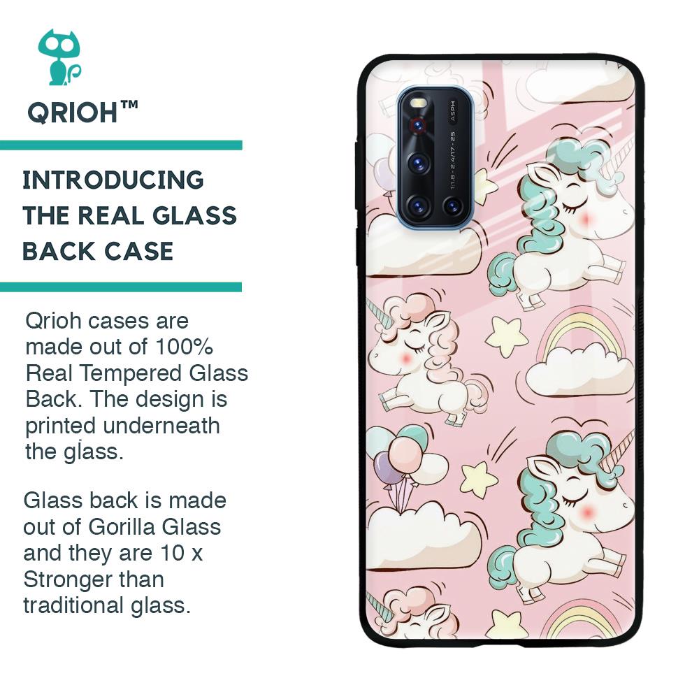 Balloon Unicorn Glass case for Vivo V19