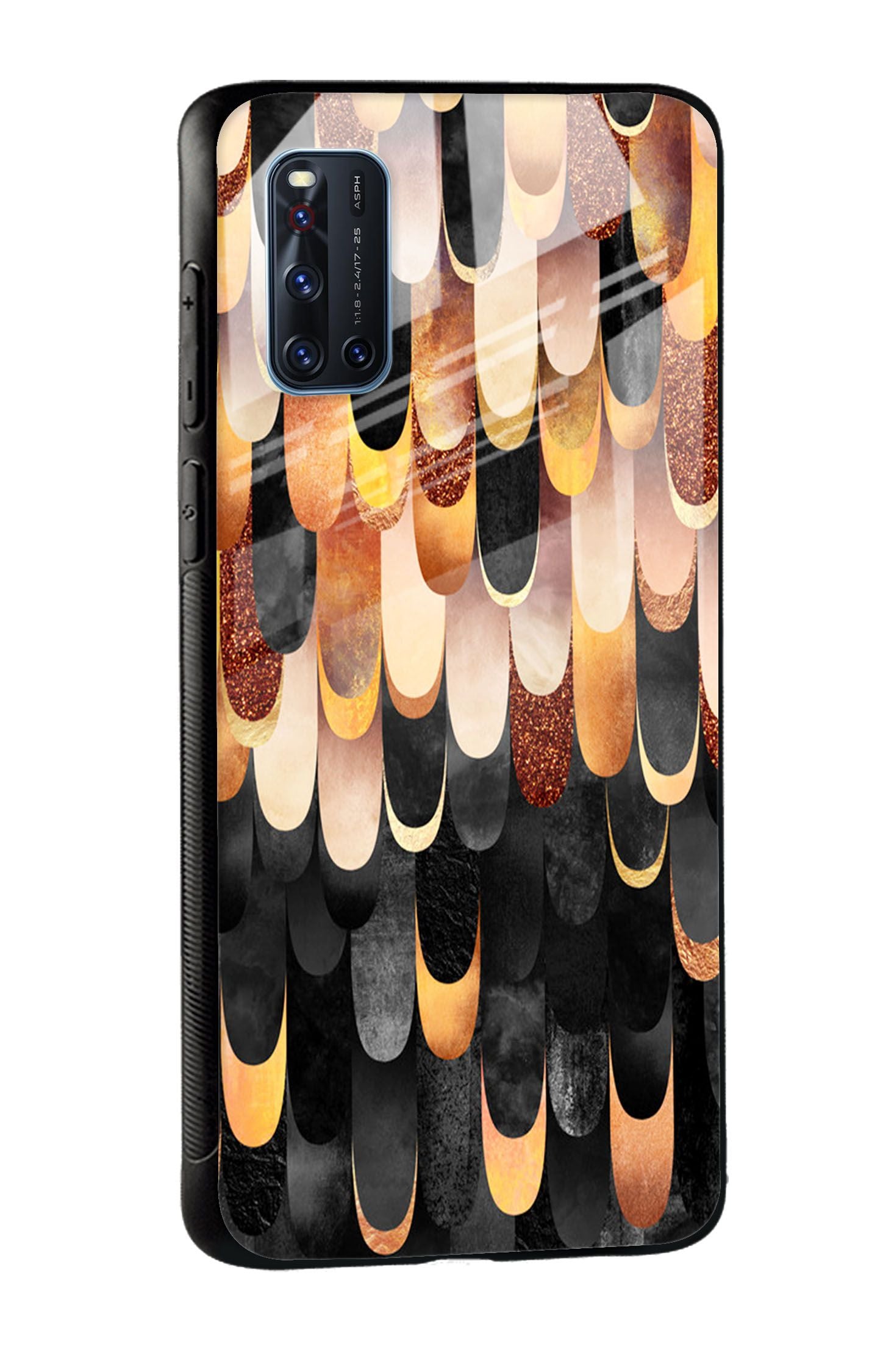 Bronze Abstract Glass Case for Vivo V20 Pro
