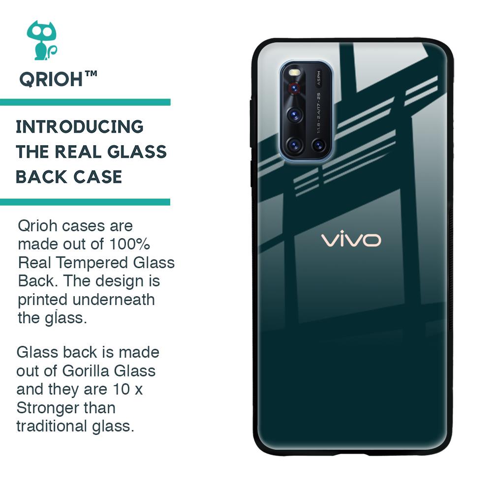 Hunter Green Glass Case For Vivo V19