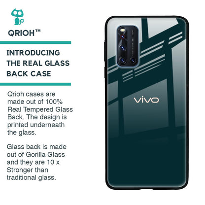 Hunter Green Glass Case For Vivo V19