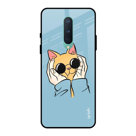 Adorable Cute Kitty OnePlus 8 Glass Back Cover Online
