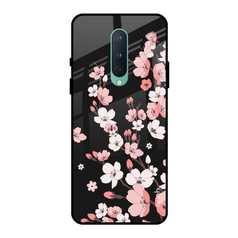 Black Cherry Blossom OnePlus 8 Glass Back Cover Online