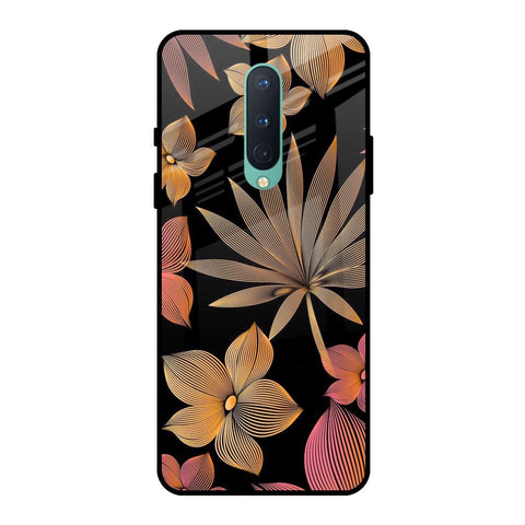 Lines Pattern Flowers OnePlus 8 Glass Back Cover Online