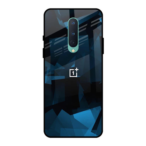 Polygonal Blue Box OnePlus 8 Glass Back Cover Online