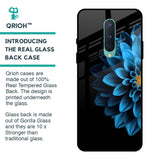 Half Blue Flower Glass Case for OnePlus 8