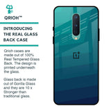 Green Triangle Pattern Glass Case for OnePlus 8