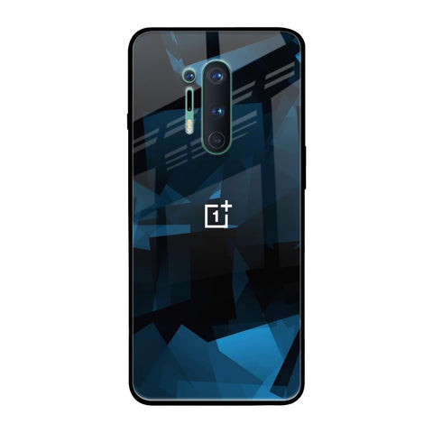 Polygonal Blue Box OnePlus 8 Pro Glass Back Cover Online