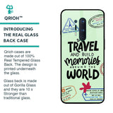 Travel Stamps Glass Case for OnePlus 8 Pro