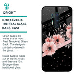 Floral Black Band Glass Case For OnePlus 8 Pro