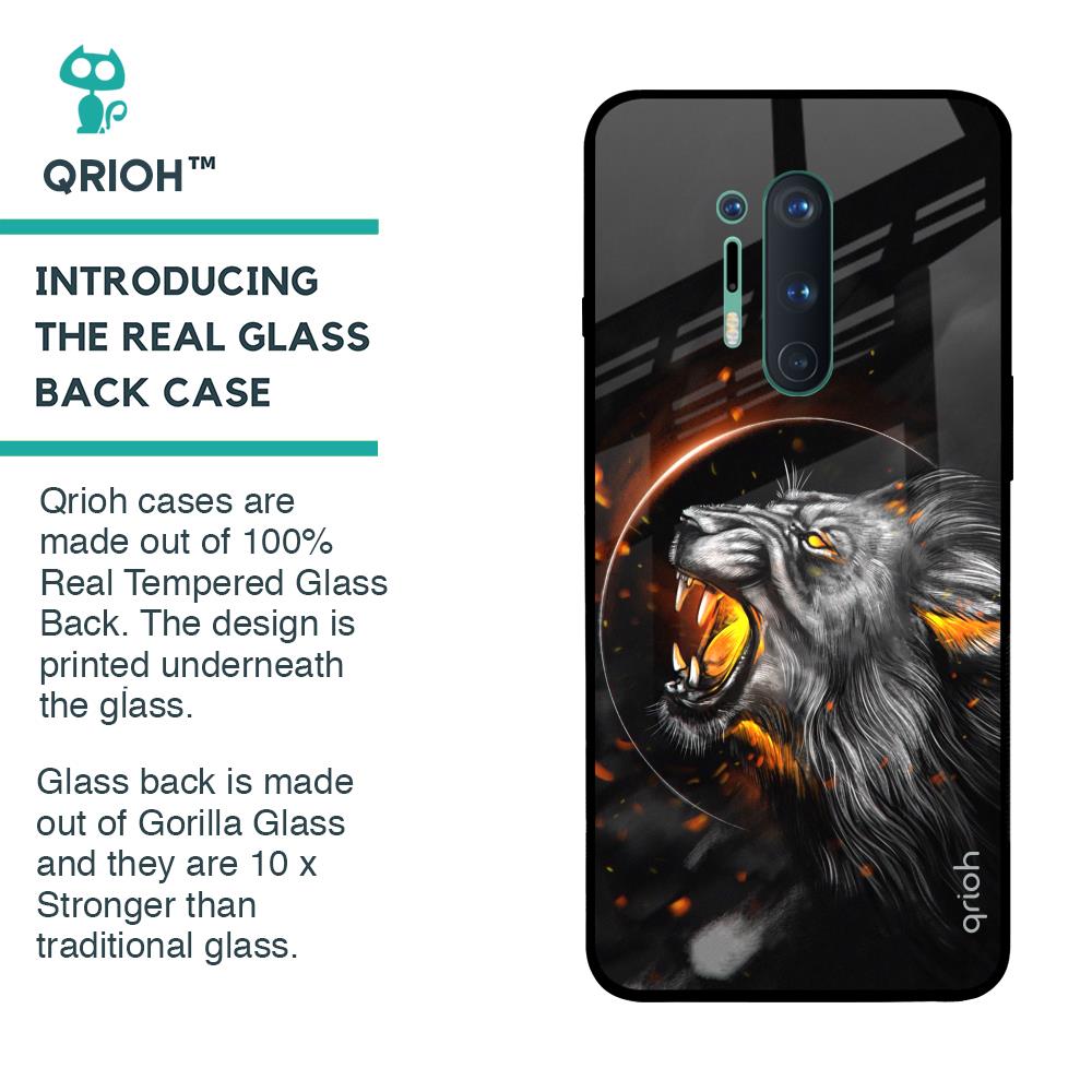 Aggressive Lion Glass Case for OnePlus 8 Pro