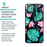 Tropical Leaves & Pink Flowers Glass case for OnePlus 8 Pro