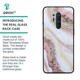 Pink & Gold Gllitter Marble Glass Case for OnePlus 8 Pro