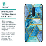 Turquoise Geometrical Marble Glass Case for OnePlus 8 Pro