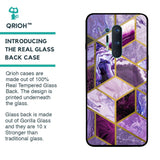 Purple Rhombus Marble Glass Case for OnePlus 8 Pro