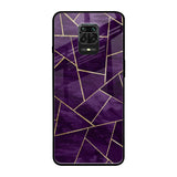 Geometric Purple Redmi Note 9 Pro Max Glass Back Cover Online