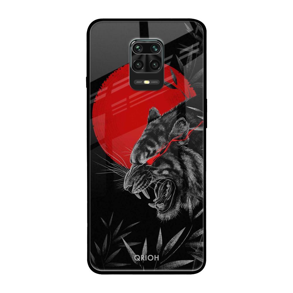 Red Moon Tiger Redmi Note 9 Pro Max Glass Back Cover Online