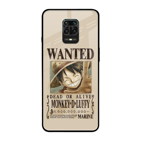 Luffy Wanted Redmi Note 9 Pro Max Glass Back Cover Online