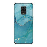 Blue Golden Glitter Redmi Note 9 Pro Max Glass Back Cover Online