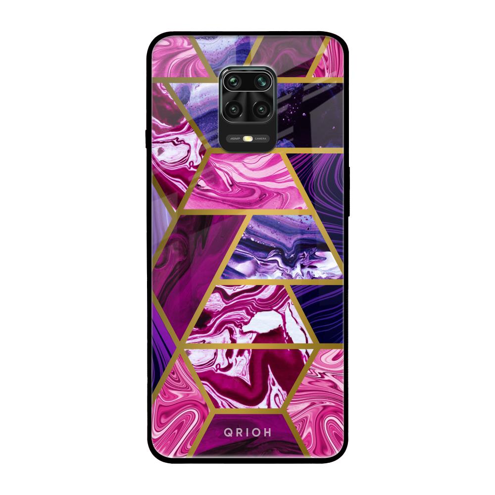 Electroplated Geometric Marble Redmi Note 9 Pro Max Glass Back Cover Online