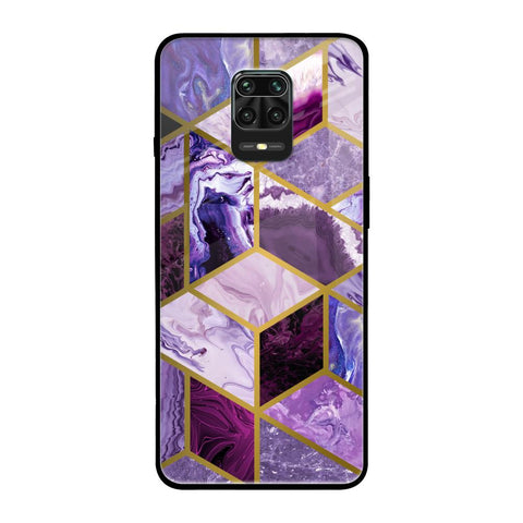 Purple Rhombus Marble Redmi Note 9 Pro Max Glass Back Cover Online