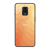 Orange Curve Pattern Redmi Note 9 Pro Max Glass Back Cover Online