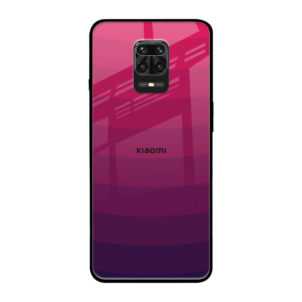 Wavy Pink Pattern Redmi Note 9 Pro Max Glass Back Cover Online