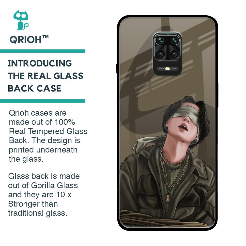 Blind Fold Glass Case for Redmi Note 9 Pro Max