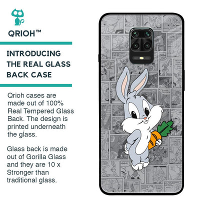 Cute Baby Bunny Glass Case for Redmi Note 9 Pro Max