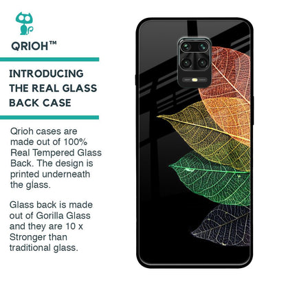 Colorful Leaves Glass Case for Redmi Note 9 Pro Max