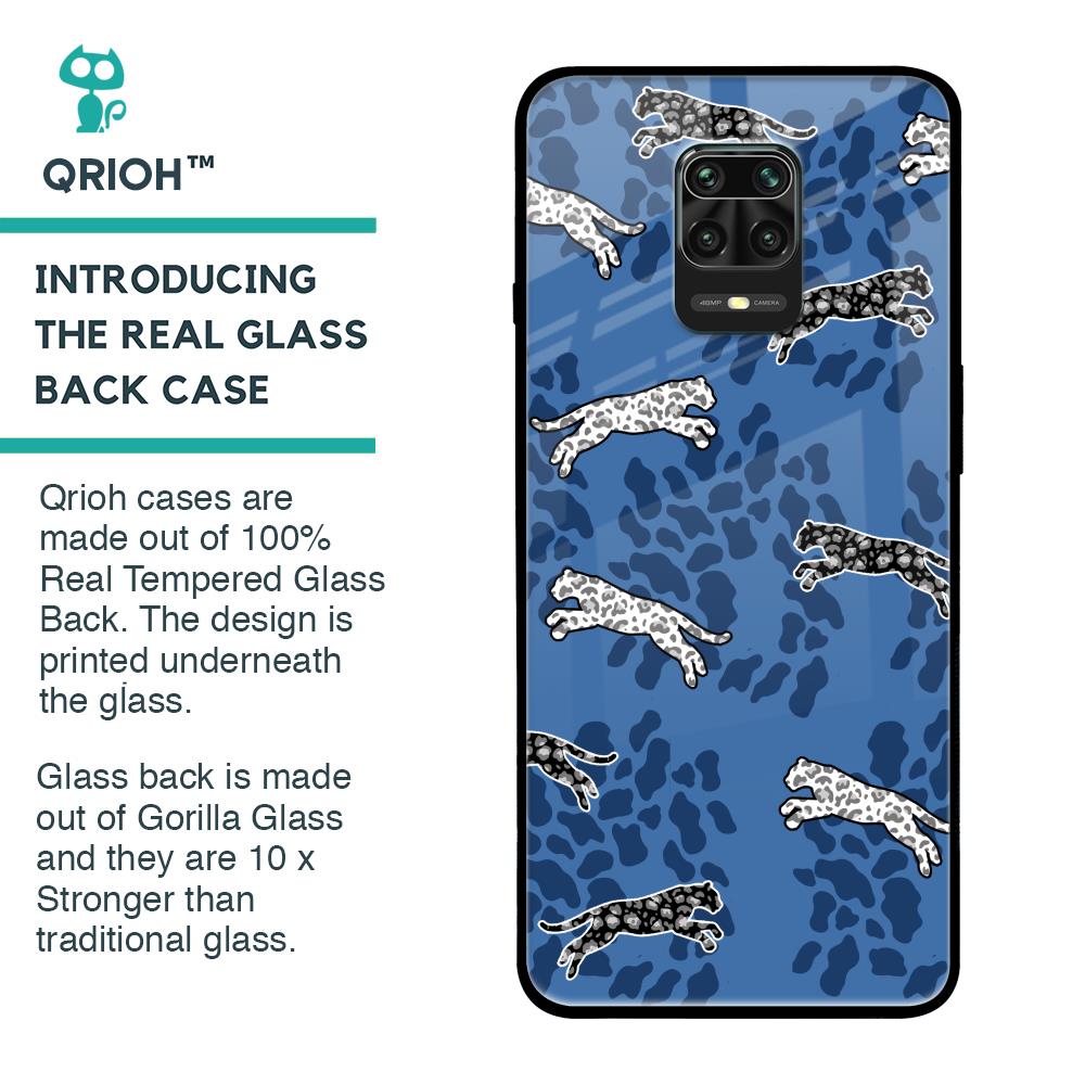 Blue Cheetah Glass Case for Redmi Note 9 Pro Max