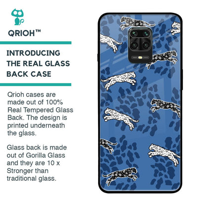 Blue Cheetah Glass Case for Redmi Note 9 Pro Max