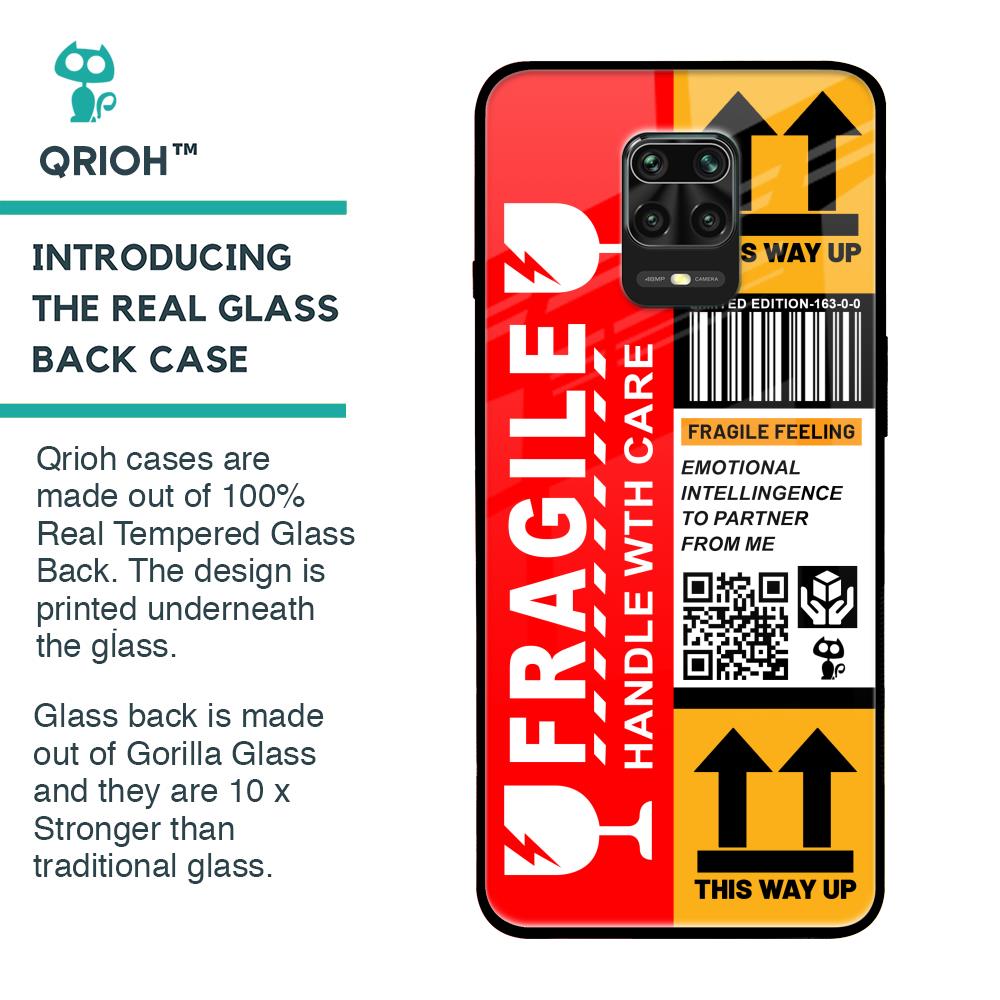 Handle With Care Glass Case for Redmi Note 9 Pro Max