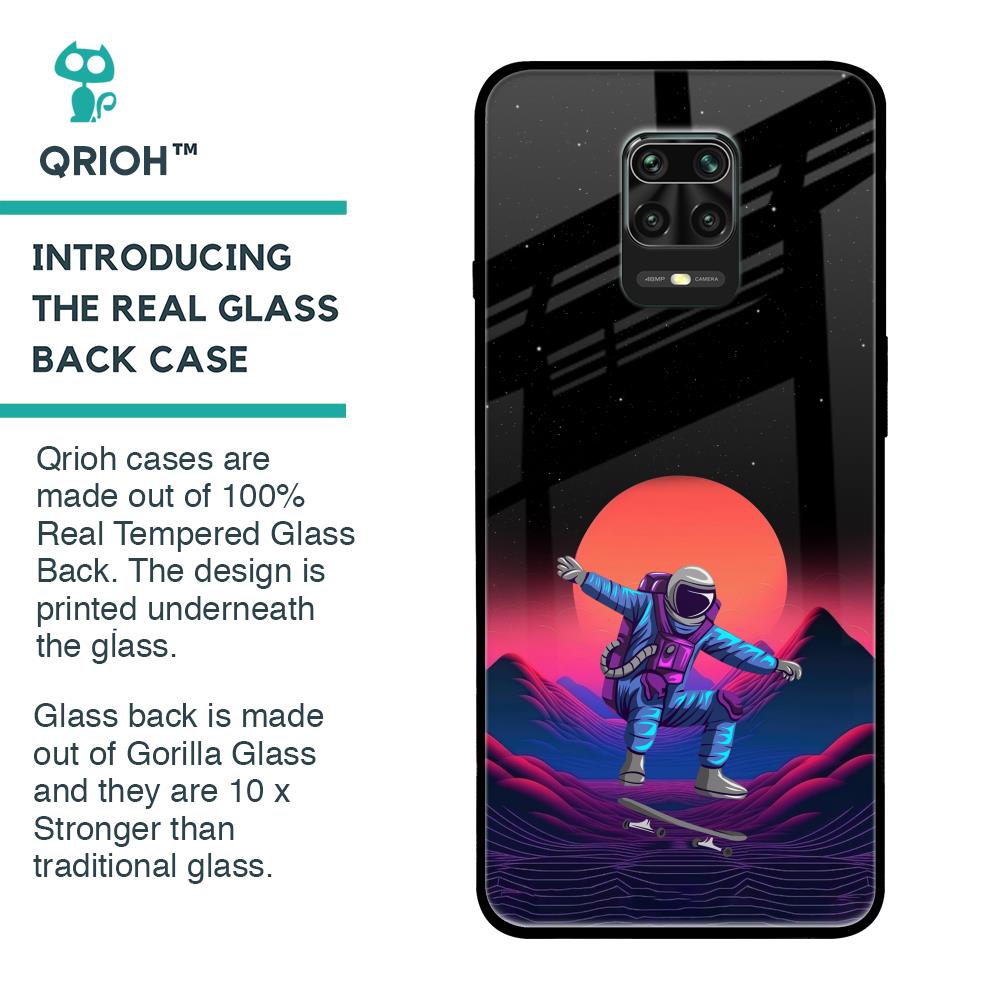 Retro Astronaut Glass Case for Redmi Note 9 Pro Max