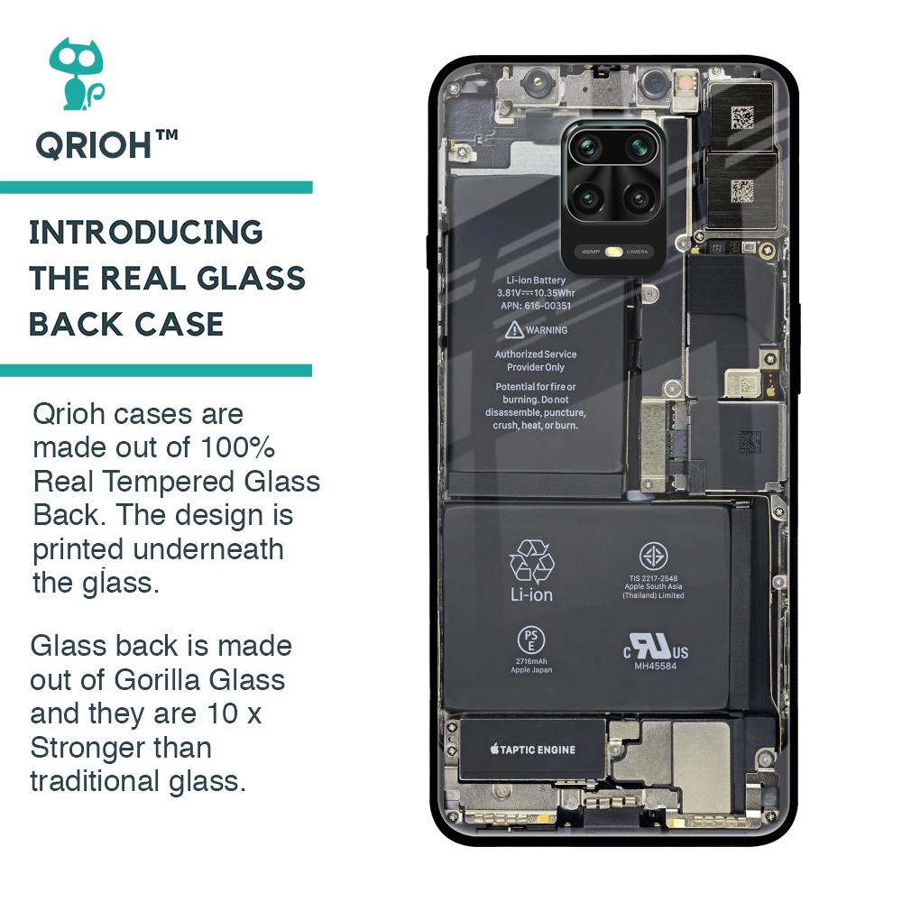 Skeleton Inside Glass Case for Redmi Note 9 Pro Max